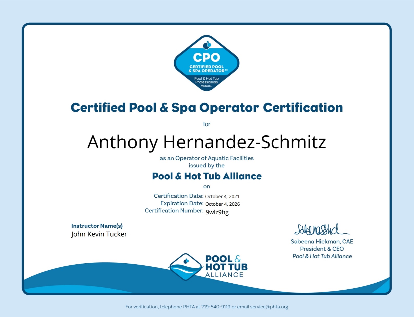 CPO Certificate