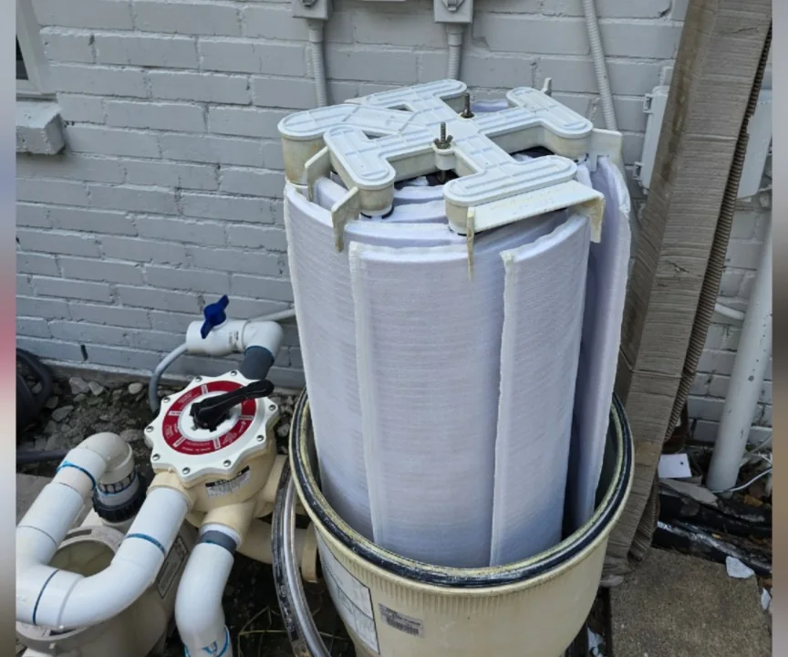 Pool filter after Aqua Heart Pools deep cleaning
