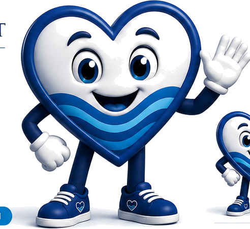 Hearty animated pool service mascot