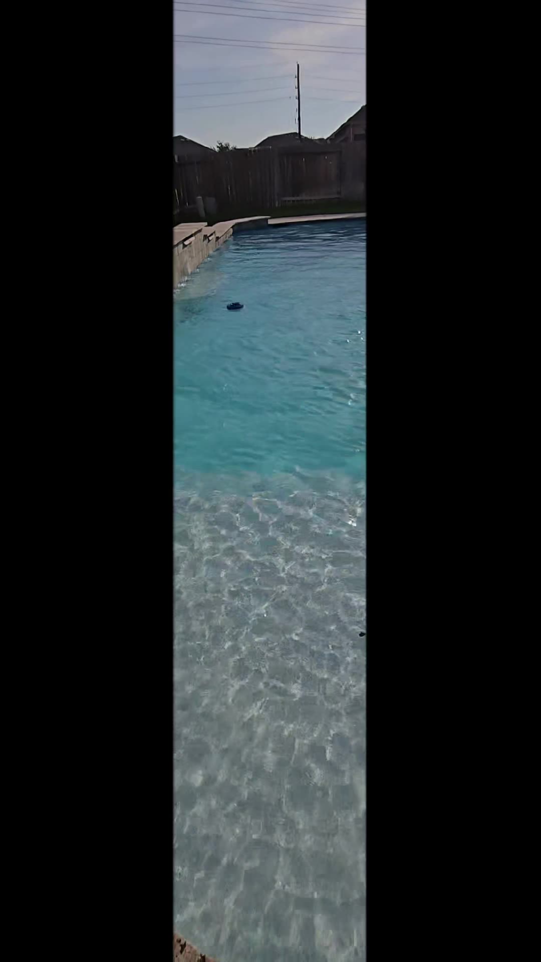 Clean blue pool in Montgomery Texas after weekly service